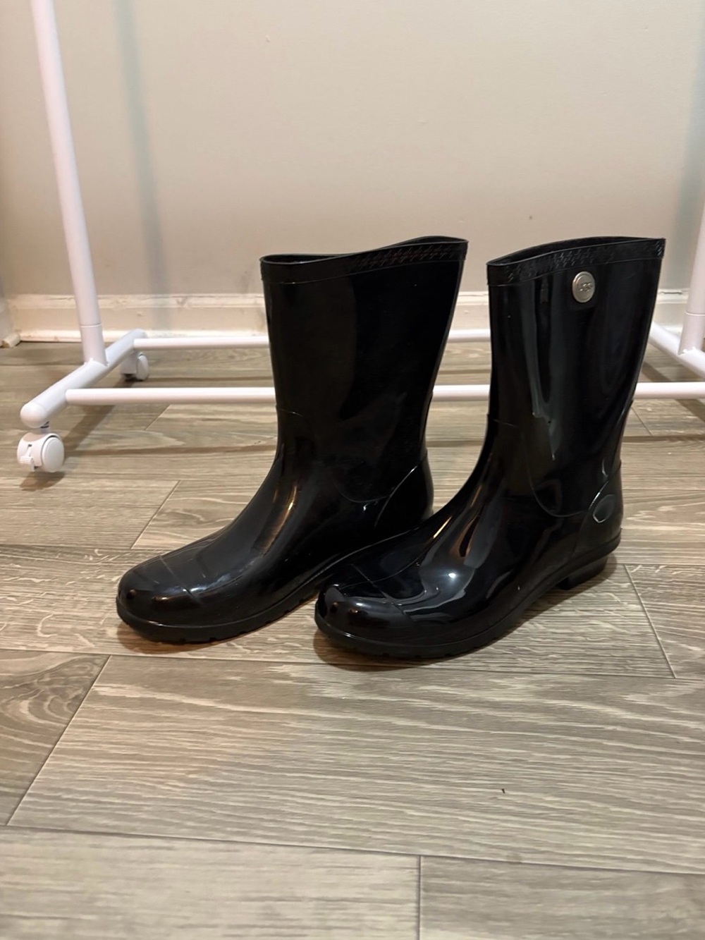 UGG Women’s Glossy Black Rain Boots